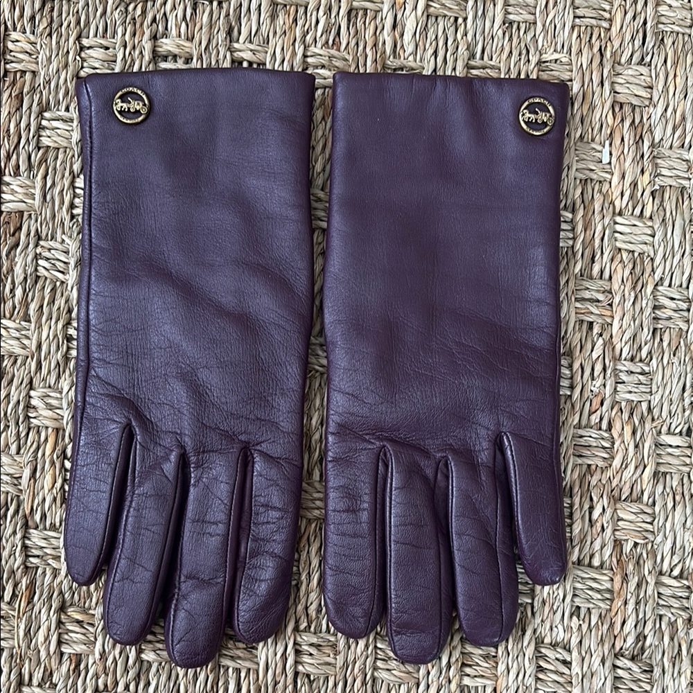 Purple touchscreen Leather Gloves size 7
